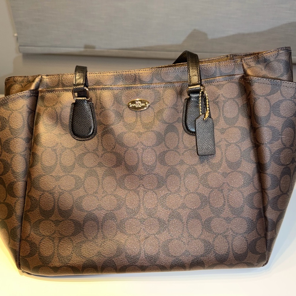 Coach Dark Brown Signature Tote Bag - Picture 3 of 16
